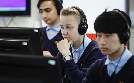 students wearing headphones