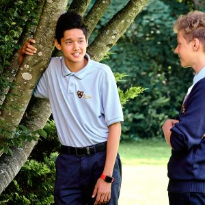 children under a tree