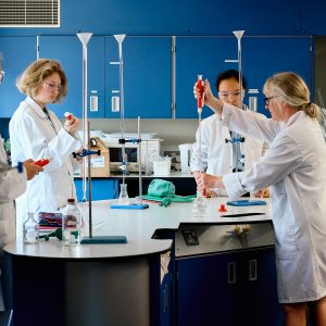 students in a lab