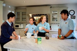 children in a kitchen