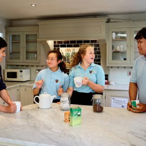 children in a kitchen