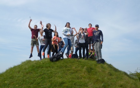 children on a hill