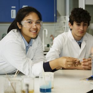 students in the lab